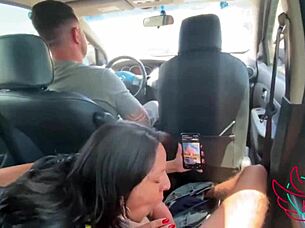 casada sucked me off with husband driving putinha!