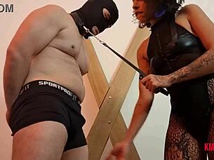 morena teases and disciplines her submissive partner in intense bdsm session with spanking and domination