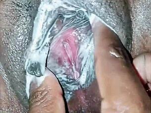 Leaked homemade clip shows juicy MILF creampie in dirty doggystyle action