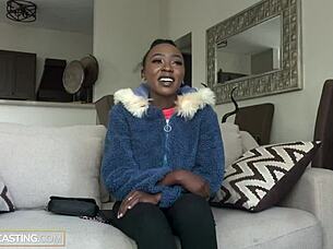 Big ass model rides producer's monster black cock at casting