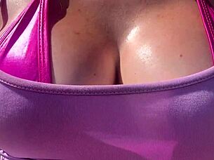 italian milf artemisia love flaunts huge tits outdoors publicly