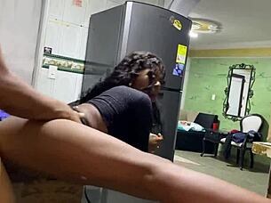 blonde brunette trans latina licks ass before hardcore doggystyle pounding