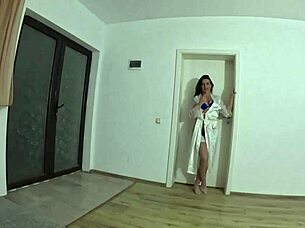 Facefucking cumplay in sexy satin robe preview