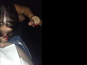 Married Slut Devours Strangers' Cocks at Gloryhole Wedding Orgy