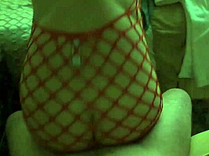 Fishnet milf fat ass rides hard cumshot tits explosion