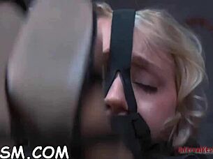 Masked beauty spanked wild bent over muff exposed