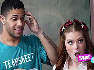 Nerdy Cheerleader Uniform Swap Leads to Classroom Nerd Foursome