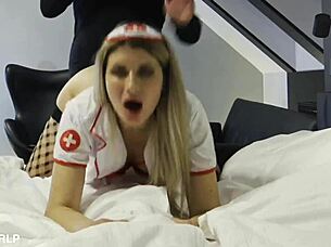 blonde slave worships ass with deepthroat rimjob?