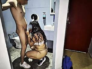 skinny young mexican couple hotel bath ass infidelity