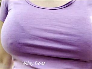 big tit wife dares public park tit flash!