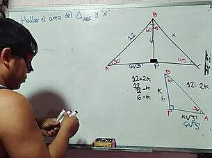 Asian teacher nerd student's math sex triangle 😏🧮