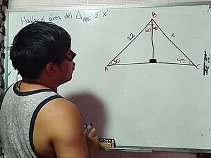 Asian teacher nerd student's math sex triangle 😏🧮