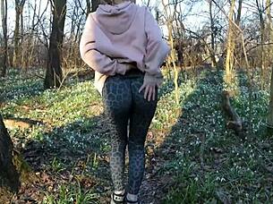 deepthroat my cock then rough fuck in woods