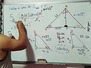 Asian teacher nerd student's math sex triangle 😏🧮