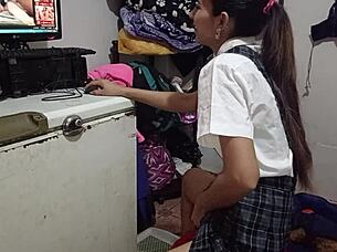 peruvian latina ends fun session with hot blowjob