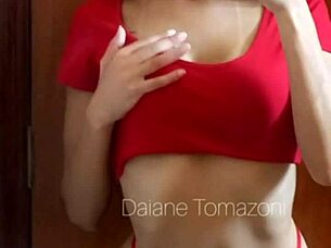 brazilian girlfriend flashes big natural tits in dorm fetish fun