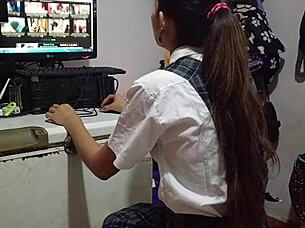 peruvian latina ends fun session with hot blowjob