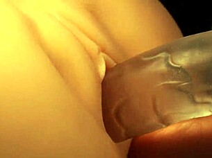 double penetration toys stretch pink pussy fuck doll closeup