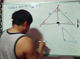 Asian teacher nerd student's math sex triangle 😏🧮