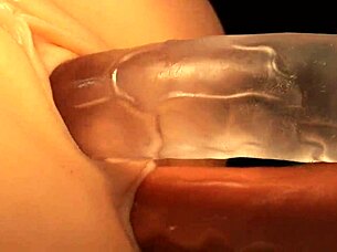 double penetration toys stretch pink pussy fuck doll closeup