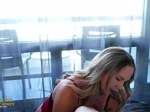 mature woman enjoys valentine treat with partner