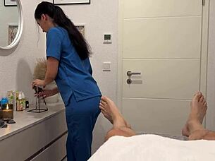Massage Slips into Sloppy Deepthroat Intimacy