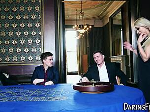 classy tattooed babe facial after hardcore monster cock blowjob 💦👄