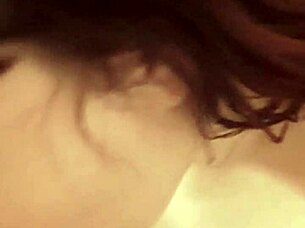 Redhead tempts with steamy poolside tit-sucking blowjob tease