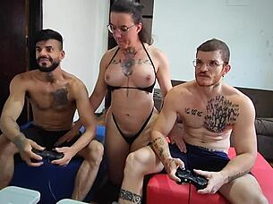 want this crossdressing transsexual sucking your monster cock?