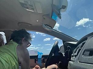 beach photoshoot starts with hot car blowjob first