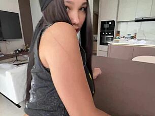 18-year-old asian's juicy tight vagina hits uterus deep