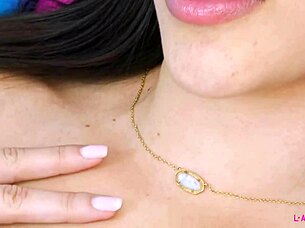 enchanting brunette milf reveals her sensual petite body on sofa