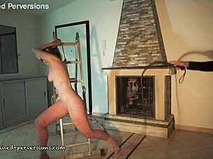 skinny european milf alice maze bound and punished with whipping electro pain