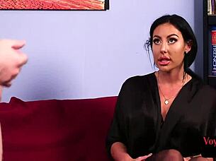 voyeur cfnm milf seduces wanker with stockings tease