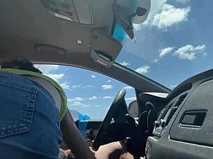 beach photoshoot starts with hot car blowjob first