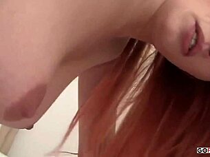 redhead chubby slut milks rides doggystyle hardcore