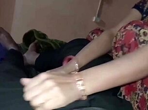 desi wife moans riding husband's cock in closeup