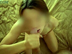 Girlfriend Blows Hard Gets Cumshot on Eyes