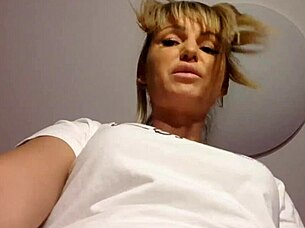 get on knees jerk off under me eat your sperm now