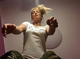 get on knees jerk off under me eat your sperm now