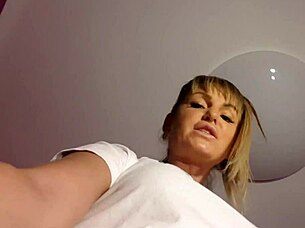 get on knees jerk off under me eat your sperm now