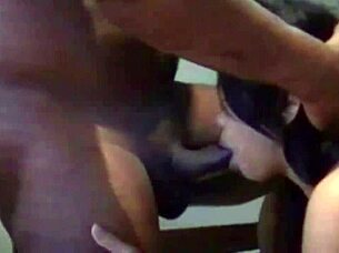 Hey, she's throating that huge BBC