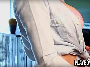 Curvy blonde Sabrina Nichole Dallas Playboy solo big tits