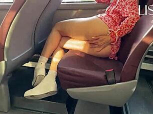 wanna see hot woman flashing touching wet pussy on public bus?