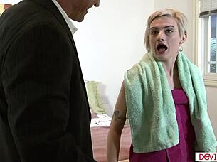 blonde babysitter's tight ass fucked by boss monster cock