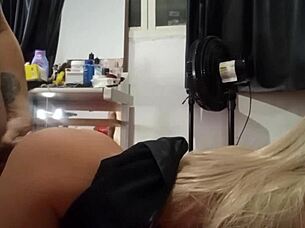 stepdaughter caught masturbating gets punished with outdoor sex toy anal