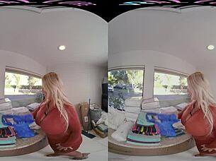VRAllure milf masturbates with toys spied on pov