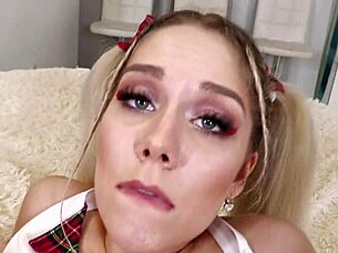 fiore sun college coed takes rough anal toys then cum in mouth facial