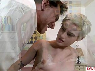 blonde babysitter's tight ass fucked by boss monster cock