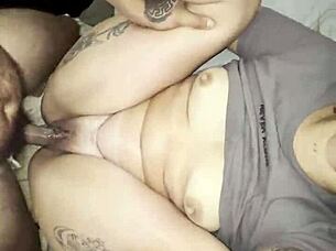 Cum facial swallowed into pussy for breeding!